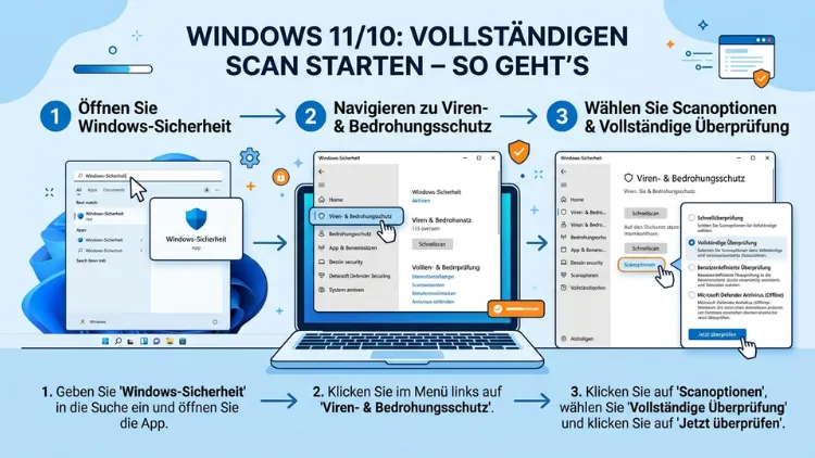 Windows 11/10: Vollständigen Scan starten – So geht’s
