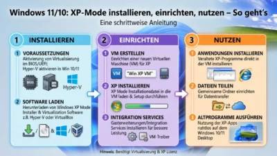 Windows 11/10: XP-Mode installieren, einrichten, nutzen – So geht’s