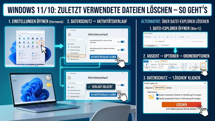 Windows 11/10: Zuletzt verwendete Dateien löschen – So geht’s