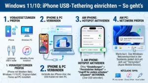 Windows 11/10: iPhone USB-Tethering einrichten – So geht's