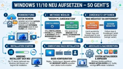 Windows 11/10 neu aufsetzen – So geht’s