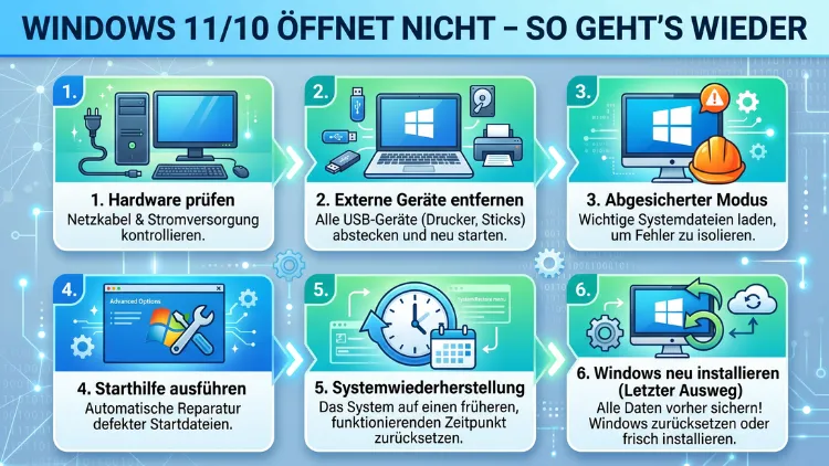 Windows 11/10 öffnet nicht – So geht’s wieder