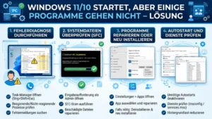 Windows 11/10 startet, aber einige Programme gehen nicht – Lösung