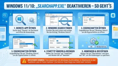 Windows 11/10: „SearchApp.exe“ deaktivieren – So geht’s