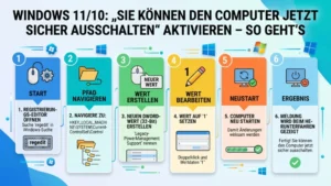 Windows 11/10: „Sie können den Computer jetzt sicher ausschalten“ aktivieren – So geht’s