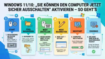 Windows 11/10: „Sie können den Computer jetzt sicher ausschalten“ aktivieren – So geht’s