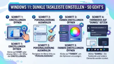 Windows 11: Dunkle Taskleiste einstellen – So geht’s