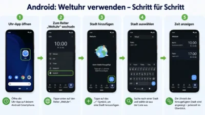Android: Weltuhr verwenden – Schritt für Schritt