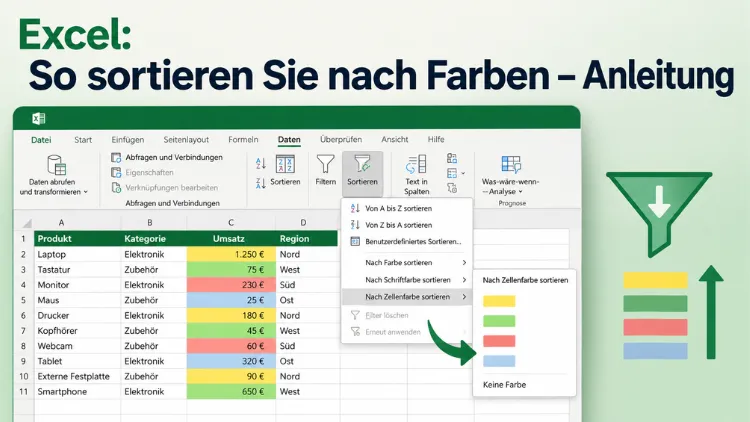 Excel: So sortieren Sie nach Farben – Anleitung