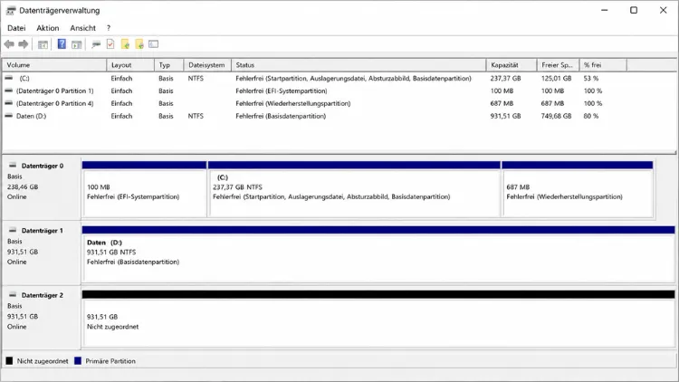 Externe Festplatte über die Datenträgerverwaltung formatieren