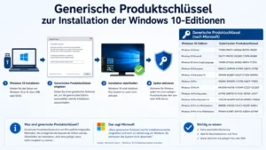 Generische Produktschlüssel zur Installation der Windows 10-Editionen
