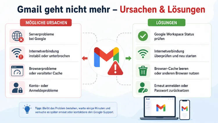 Gmail geht nicht mehr – Ursachen & Lösungen