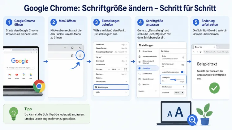 Google Chrome: Schriftgröße ändern – Schritt für Schritt