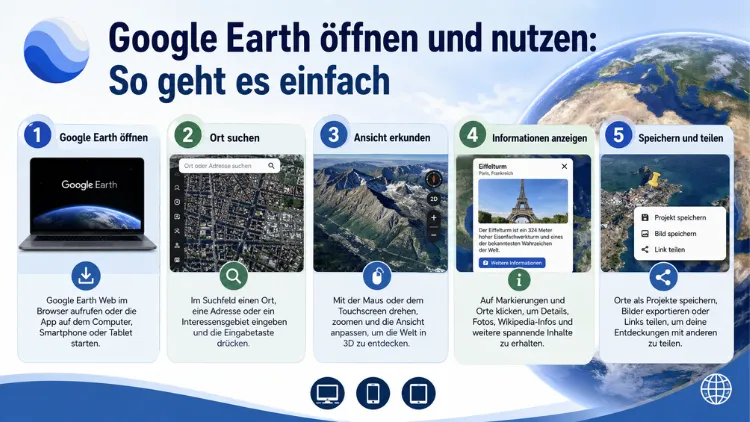 Google Earth öffnen und nutzen: So geht es einfach