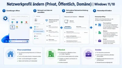 Netzwerkprofil ändern (Privat, Öffentlich, Domäne) | Windows 11/10