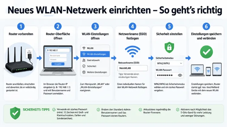 Neues WLAN-Netzwerk einrichten – So geht’s richtig