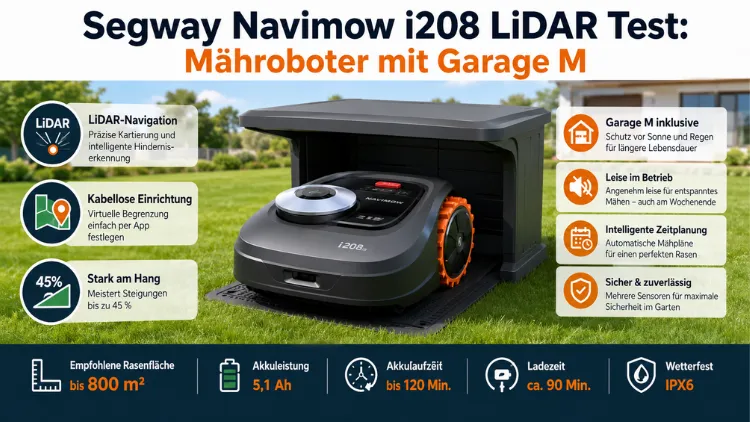 Segway Navimow i208 LiDAR Test: Mähroboter mit Garage M