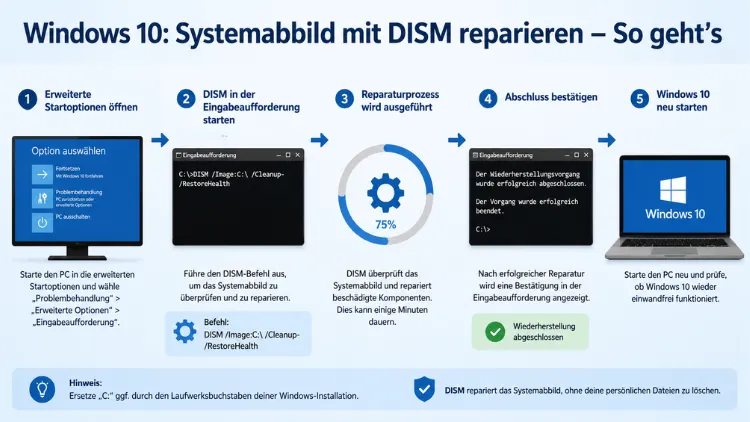 Windows 10: Systemabbild mit DISM reparieren – So geht’s