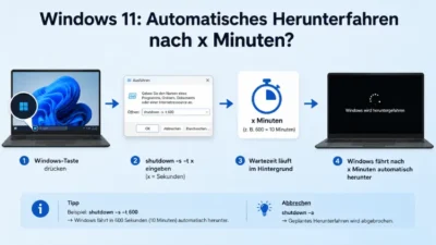 Windows 11: Automatisches Herunterfahren nach x Minuten?