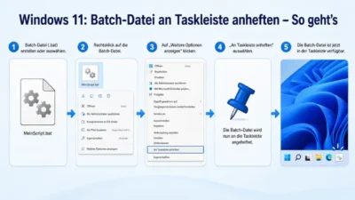 Windows 11: Batch-Datei an Taskleiste anheften – So geht’s
