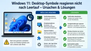 Windows 11: Desktop-Symbole reagieren nicht nach Leerlauf – Ursachen & Lösungen
