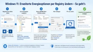Windows 11: Erweiterte Energieoptionen per Registry ändern – So geht’s