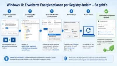 Windows 11: Erweiterte Energieoptionen per Registry ändern – So geht’s