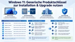 Windows 11: Generische Produktschlüssel zur Installation & Upgrade nutzen