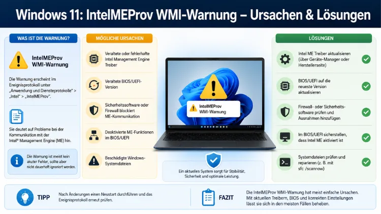 Windows 11: IntelMEProv WMI-Warnung – Ursachen & Lösungen