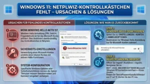 Windows 11: Netplwiz-Kontrollkästchen fehlt – Ursachen & Lösungen