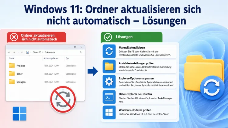 Windows 11: Ordner aktualisieren sich nicht automatisch – Lösungen