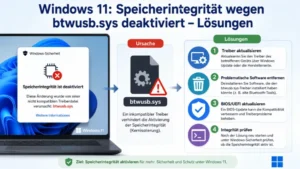 Windows 11: Speicherintegrität wegen btwusb.sys deaktiviert – Lösungen