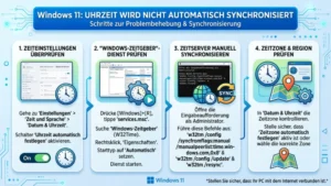 Windows 11: Uhrzeit wird nicht automatisch synchronisiert – Ursachen & Lösungen