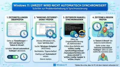 Windows 11: Uhrzeit wird nicht automatisch synchronisiert – Ursachen & Lösungen