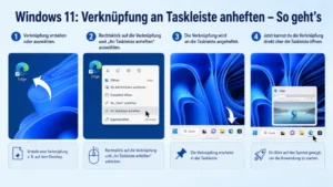 Windows 11: Verknüpfung an Taskleiste anheften – So geht’s