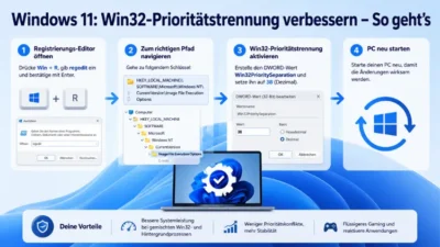 Windows 11: Win32-Prioritätstrennung verbessern – So geht’s