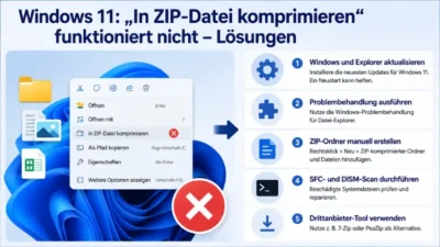 Windows 11: „In ZIP-Datei komprimieren“ funktioniert nicht – Lösungen