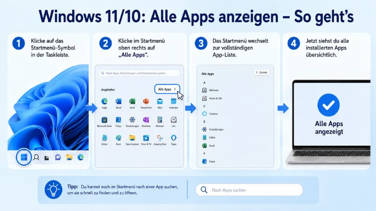Windows 11/10: Alle Apps anzeigen – So geht’s