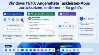 Windows 11/10: Angeheftete Taskleisten-Apps zurücksetzen, entfernen – So geht’s