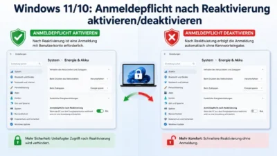 Windows 11/10: Anmeldepflicht nach Reaktivierung aktivieren/deaktivieren