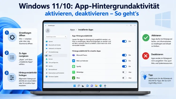 Windows 11/10: App-Hintergrundaktivität aktivieren, deaktivieren – So geht’s