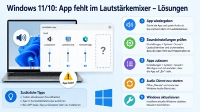 Windows 11/10: App fehlt im Lautstärkemixer – Lösungen