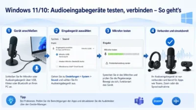 Windows 11/10: Audioeingabegeräte testen, verbinden – So geht’s