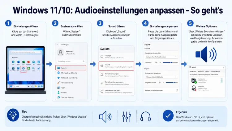 Windows 11/10: Audioeinstellungen anpassen – So geht’s