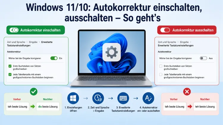 Windows 11/10: Autokorrektur einschalten, ausschalten – So geht’s
