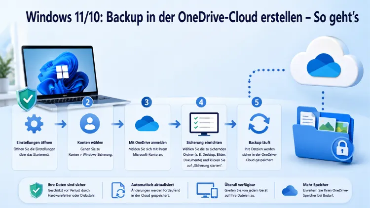 Windows 11/10: Backup in der OneDrive-Cloud erstellen – So geht’s
