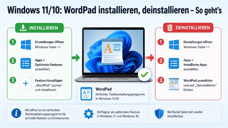 Windows 11/10: WordPad installieren, deinstallieren – So geht’s