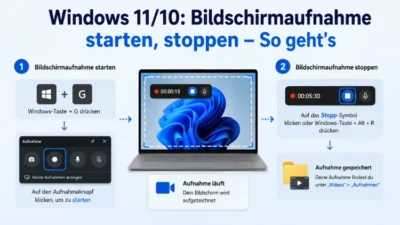 Windows 11/10: Bildschirmaufnahme starten, stoppen – So geht’s