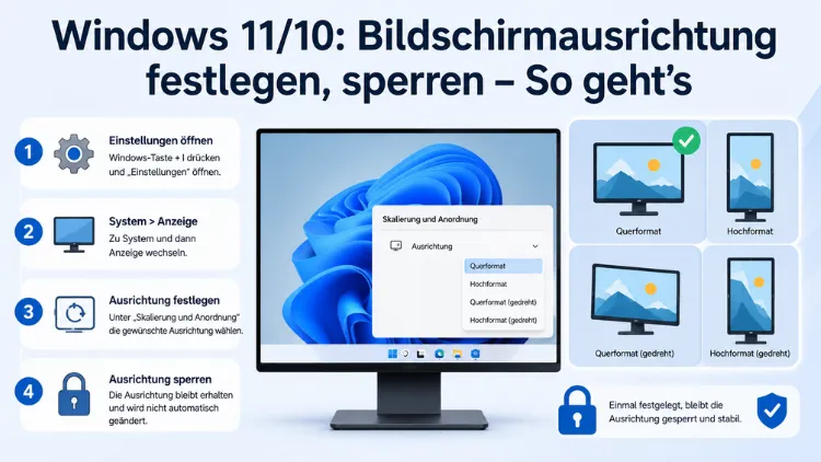 Windows 11/10: Bildschirmausrichtung festlegen, sperren – So geht’s