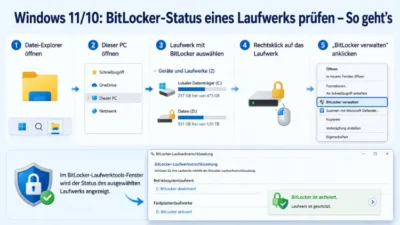 Windows 11/10: BitLocker-Status eines Laufwerks prüfen – So geht’s